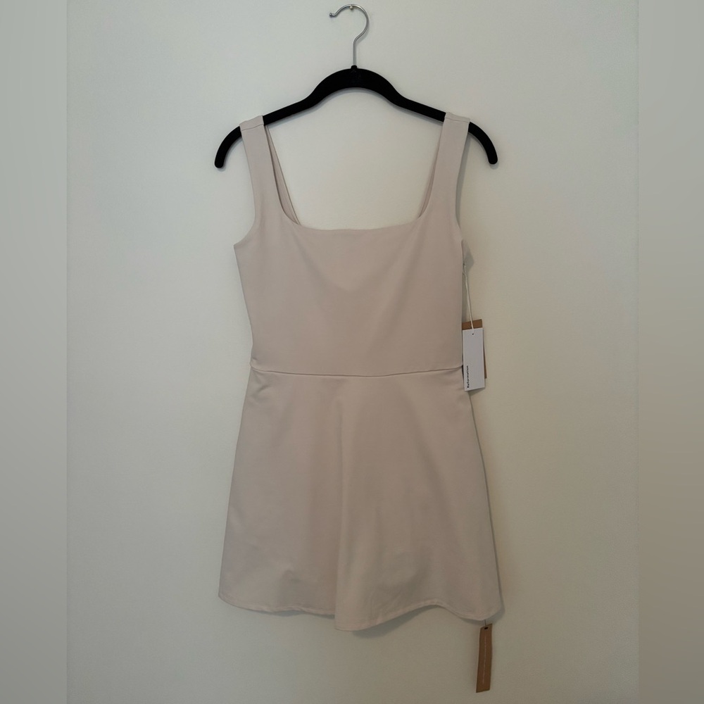 Reformation Cream Square Neck Active Dress